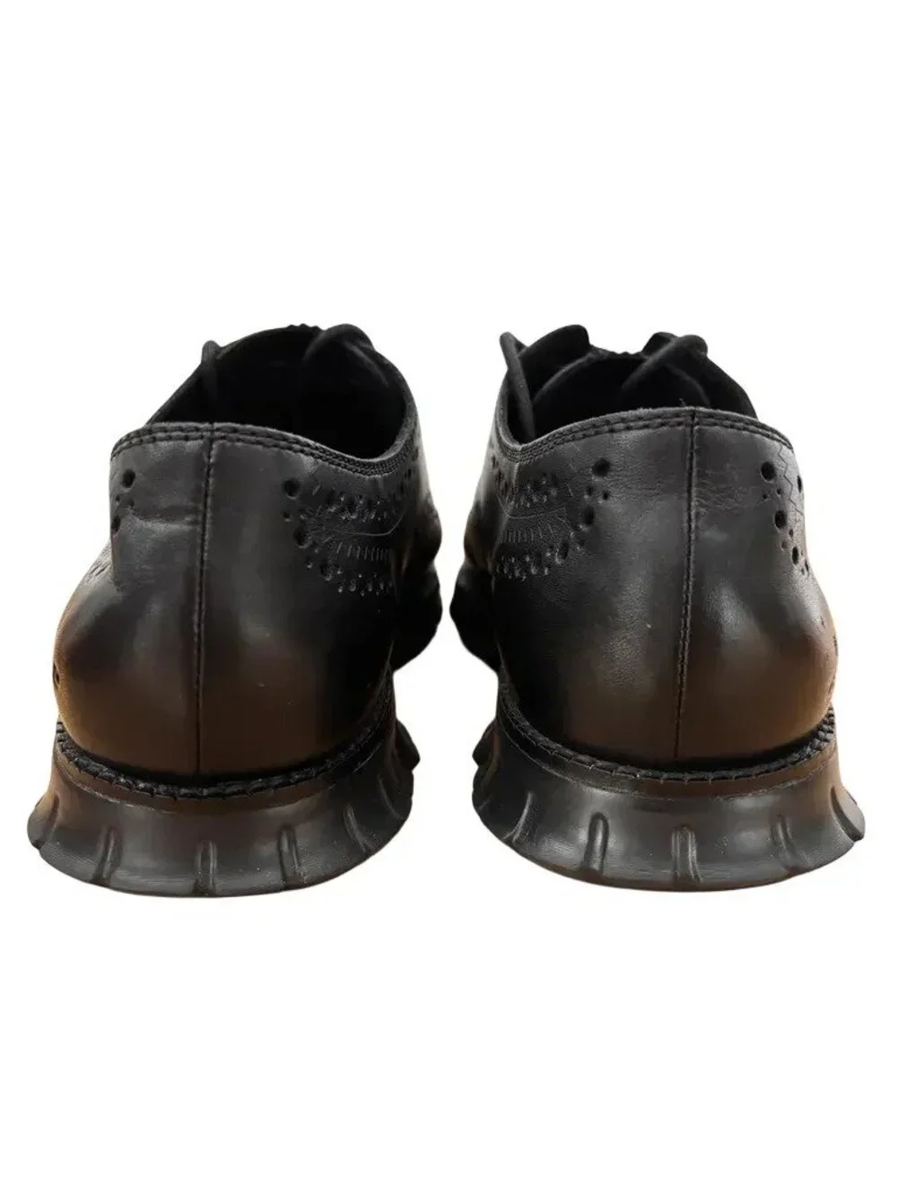 NEW COLE HAAN ZEROGRAND Wingtip Oxfords Black Leather MEN'S 10